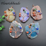 Tree of Life Rose Quartz Citrine Amethyst Necklace Pendant