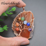 Tree of Life Rose Quartz Citrine Amethyst Necklace Pendant