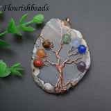 Tree of Life Rose Quartz Citrine Amethyst Necklace Pendant