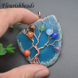 Tree of Life Rose Quartz Citrine Amethyst Necklace Pendant