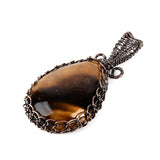 Natural Crystal Stone Pendant Antique Wire Wrap Water Drop Charms