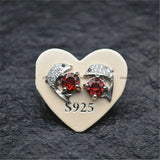 Natural Gemstone Dolphin Stud Earrings 925 Silver Jewelry