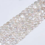 Natural Freshwater Pearl Coin Shape Bead Strand