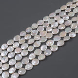 Natural Freshwater Pearl Coin Shape Bead Strand