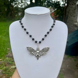Skull Dead Moth Head Necklace Halloween Goth Animal Charm