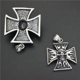Fire Ghost Skull Pendant Stainless Steel Biker Style Cross Man Pendant