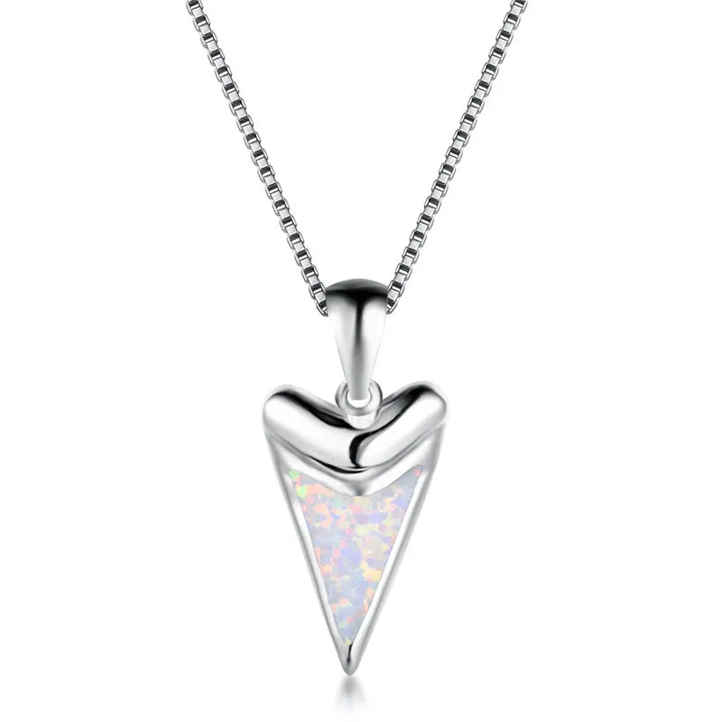 Geometric Fire Opal Pendant Necklace 925 Sterling Silver