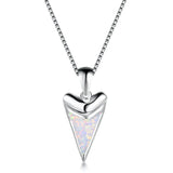 Geometric Fire Opal Pendant Necklace 925 Sterling Silver