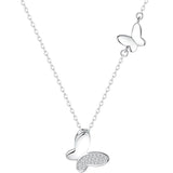 Dainty Butterfly CZ 925 Silver Necklace for Women