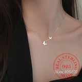 Dainty Butterfly CZ 925 Silver Necklace for Women