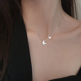 Butterfly CZ Silver Chain Necklace for Women SN2310