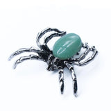 Spider Pendant Necklace Reiki Healing Natural Stone Agate Opal Quartz Crystal