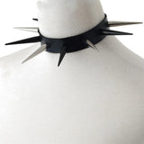 Spiked Choker Punk Faux Leather Collar Studded Chocker Gothic Necklace