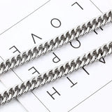 Stainless Steel Chain Cuban Link Necklace DIY Charm Men Women Punk Bracelet