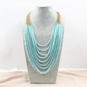 Bohemian Multi-layer Beaded Necklace Vintage Long Pendant Jewelry