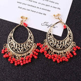 Retro Vintage Beads Clip On Earrings for Women