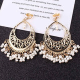 Retro Vintage Beads Clip On Earrings for Women
