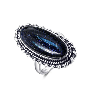 Natural Turquoise Ring S925 Sterling Silver Retro Fine Jewelry