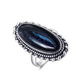 Natural Turquoise Ring S925 Sterling Silver Retro Fine Jewelry