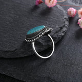 Natural Turquoise Ring S925 Sterling Silver Retro Fine Jewelry