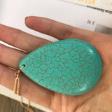 Teardrop Stone Pendant Necklace for Women