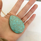 Teardrop Stone Pendant Necklace for Women
