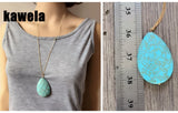 Teardrop Stone Pendant Necklace for Women