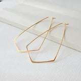 Vintage Boho Triangle Hoop Earrings 925 Silver