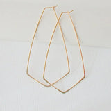 Vintage Boho Triangle Hoop Earrings 925 Silver