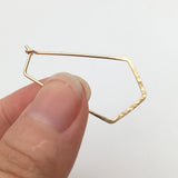Vintage Boho Triangle Hoop Earrings 925 Silver
