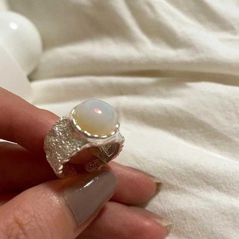 Crystal Stone Rings Vintage Gold/Silver Geometric Irregular Finger-ring