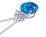 Aquamarine Crystal Pendant Necklace for Women Wedding Party Jewelry