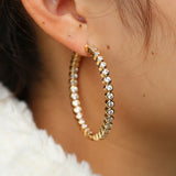 CZ Hoop Earring for Women - Elegant European CZ Hoops