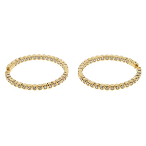 CZ Hoop Earring for Women - Elegant European CZ Hoops