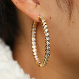 CZ Hoop Earring for Women - Elegant European CZ Hoops