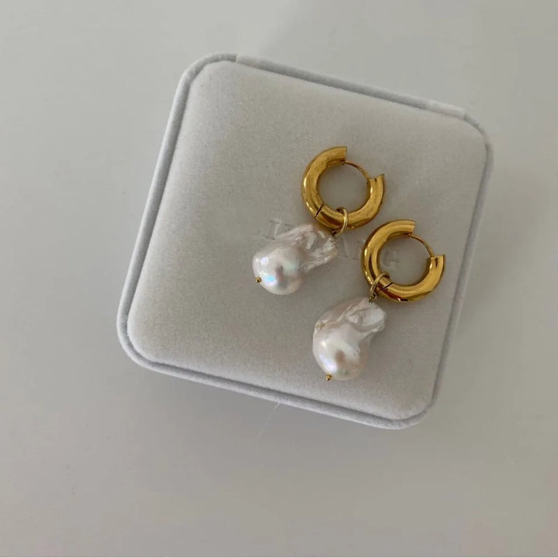 Baroque Pearl Earrings French Ins Style
