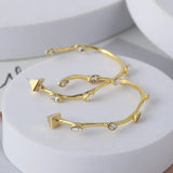 Extravagant Zircon Inlaid Hoop Earrings