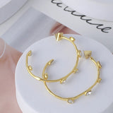 Extravagant Zircon Inlaid Hoop Earrings