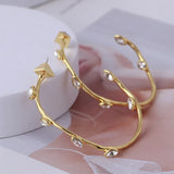 Extravagant Zircon Inlaid Hoop Earrings