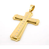 Golden Cross Pendant Stainless Steel Necklace for Men/Women