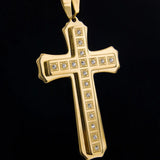 Golden Cross Pendant Stainless Steel Necklace for Men/Women