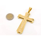 Golden Cross Pendant Stainless Steel Necklace for Men/Women