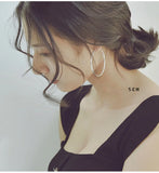 925 Sterling Silver Hoop Earrings 70mm Round Ear Ring Female Jewelry