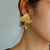 Maple Leaf Clip-On Earrings Vintage Statement Drop Earrings