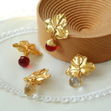 Maple Leaf Clip-On Earrings Vintage Statement Drop Earrings