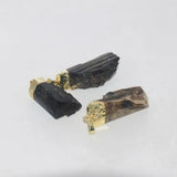 Raw Tourmaline Necklace for Women Pendant Natural Rough Druzy