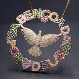 Colorful Cubic Zirconia Heart Pendant Necklace