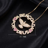 Colorful Cubic Zirconia Heart Pendant Necklace