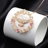 Colorful Cubic Zirconia Heart Pendant Necklace
