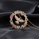 Colorful Cubic Zirconia Heart Pendant Necklace
